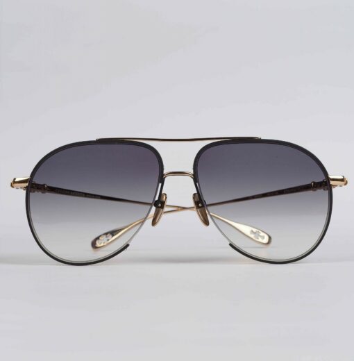 Chrome Hearts Glasses Sunglasses STEPPIN BLU – MATTE BLACKGOLD PLATED 1