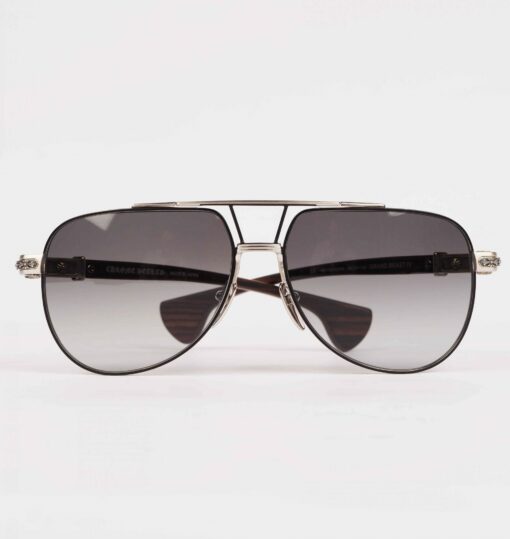 Chrome Hearts glasses Sunglasses GRAND BEAST IV MATTE BLACK BRUSHED SILVER 1